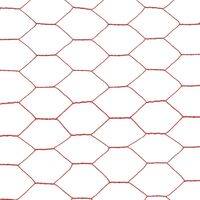 Chicken Wire Fence Steel with PVC Coating 25x1.2 m Red - Red