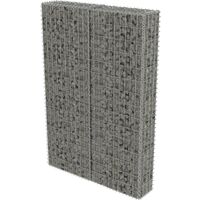 Gabion Wall with Covers Galvanised Steel 100x20x150 cm - Silver