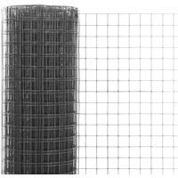 Chicken Wire Fence Steel with PVC Coating 10x1 m Grey - Grey