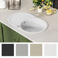 Granite Kitchen Sink Single Basin Oval White - White