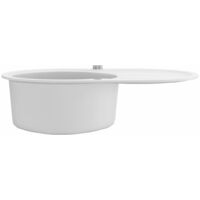 Granite Kitchen Sink Single Basin Oval White - White