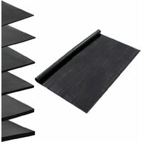 Floor Mat Anti-Slip Rubber 1.2x5 m 1 mm Smooth - Black