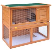 Outdoor Rabbit Hutch Small Animal House Pet Cage 1 Door Wood - Brown