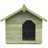 Garden Dog House with Opening Roof Impregnated Pinewood - Green