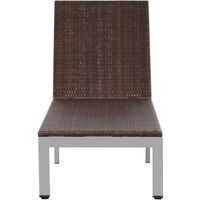 Sun Lounger with Wheels Poly Rattan Brown - Brown
