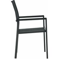 Garden Chairs 4 pcs Black Plastic Rattan Look - Black