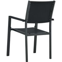 Garden Chairs 4 pcs Black Plastic Rattan Look - Black