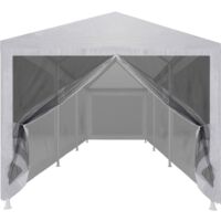 Party Tent with 8 Mesh Sidewalls 9x3 m - Black
