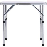 Folding Camping Table White Aluminium 60x45 cm - White