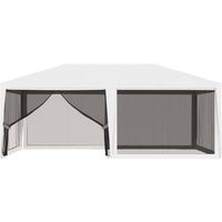 Party Tent with 4 Mesh Sidewalls 4x6 m White - White