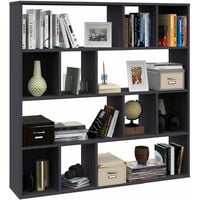 Room Divider/Book Cabinet Grey 110x24x110 cm Chipboard - Grey