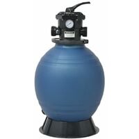 Pool Sand Filter with 6 Position Valve Blue 460 mm - Blue