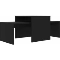 Coffee Table Set Black 100x48x40 cm Chipboard - Black