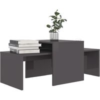 Coffee Table Set High Gloss Grey 100x48x40 cm Chipboard - Grey