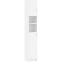 Bathroom Cabinet White 32x25.5x190 cm Chipboard - White