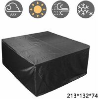 Outdoor Patio Furniture Cover, Rectangular Patio Table Set Cover Waterproof Snow Dust Wind and UV Resistant 210D, 213*132*74cm