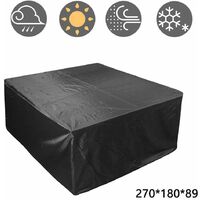 Outdoor Patio Furniture Cover, Rectangular Patio Table Set Cover Waterproof Snow Dust Wind and UV Resistant 210D, 270*180*89cm