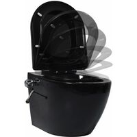 Wall Hung Rimless Toilet with Concealed Cistern Ceramic Black - Black