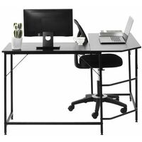 L-Shaped Computer Desk Office Desk Corner Desk Laptop Study Workstation Large PC Gaming Desk Home-Office Table 128x120x76.5cm,Black