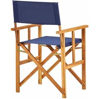 Director's Chairs 2 pcs Solid Acacia Wood Blue - Blue