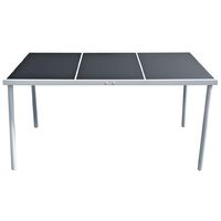 Garden Table 150x90x74 cm Black Steel - Black