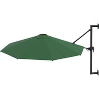 Wall-Mounted Parasol with Metal Pole 300 cm Green