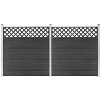 WPC Fence Set 2 Square 353x185 Grey - Grey