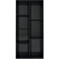 Book Cabinet High Gloss Black 50x25x106 cm Chipboard - Black