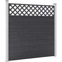 WPC Fence Set 4 Square 699x185 Grey - Grey
