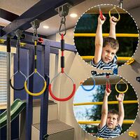 Colorful Gymnastics Swing Rings 4 Pack Outdoor Play Sets and Playground Equipment for Ninja Course Monkey Ring Climbing Ring Obstacle Ring Kids Boys Girls Swing Toys Set Black