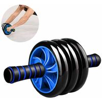 Good Times Abdominal Trainer, Roller Abdominal Roller, Abdominal Training, Muscle Training, Muscle Trainer with three rollers, knee pad, blue