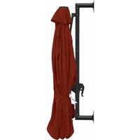 Wall-Mounted Parasol with Metal Pole 300 cm Terracotta - Brown