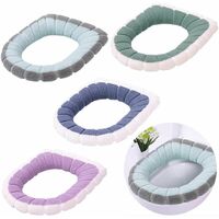 4 pcs toilet seat warmer toilet seat covers washable cloth toilet seat cover pads washable, built-in plastic ring out, fiber fabric, for women, expected mums, elderly people