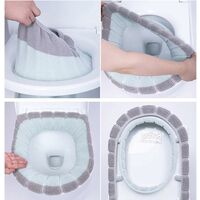 4 pcs toilet seat warmer toilet seat covers washable cloth toilet seat cover pads washable, built-in plastic ring out, fiber fabric, for women, expected mums, elderly people