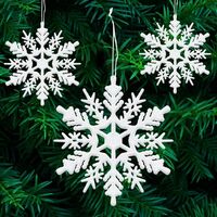 24 x snowflakes Christmas decorations for Christmas tree glitter white Christmas tree decorations