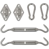 Six Piece Sunshade Sail Mounting Kit Stainless Steel - Silver