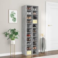 Shoe Cabinet Concrete Grey 54x34x183 cm Chipboard - Grey