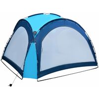 Party Tent with LED and 4 Sidewalls 3.6x3.6x2.3 m Blue - Blue