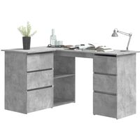 Corner Desk Concrete Grey 145x100x76 cm Chipboard - Grey