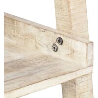 Ladder Shelf White 75x37x205 cm Solid Mango Wood - White