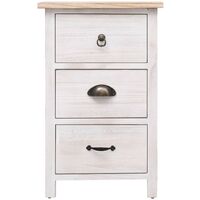Side Cabinet 35x25x57 cm Paulownia Wood - White