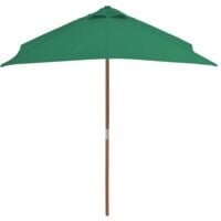 Outdoor Parasol with Wooden Pole 150x200 cm Green - Green