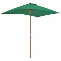 Outdoor Parasol with Wooden Pole 150x200 cm Green - Green