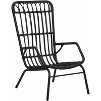 Garden Chair Poly Rattan Black - Black