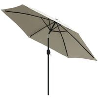 LED Cantilever Umbrella 3 m Sand White - White