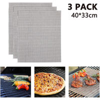 3pcs BBQ Grill Mesh Mat Non Stick Barbecue Grill Sheet Liners Grilling Non-stick Mat Fish Vegetable Smoking Accessories Gas, Charcoal Grill