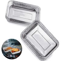 Aluminum Grill Drip Trays - Durable Grill Tray Bulk Pack Disposable BBQ Grease Pans Compatible With Made Also Great For Baking, Roasting And Baking