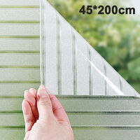 Window Film Static Adhesive Decorative Glass Film UV Protective Window Film Non Adhesive Window Privacy Film for Home Office Meeting Room Frosted Stripe Patterns
