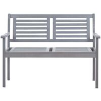 2-Seater Garden Bench 120 cm Grey Solid Eucalyptus Wood - Grey