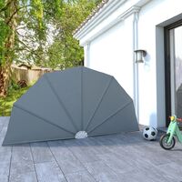 Collapsible Terrace Side Awning Grey 160 cm - Grey